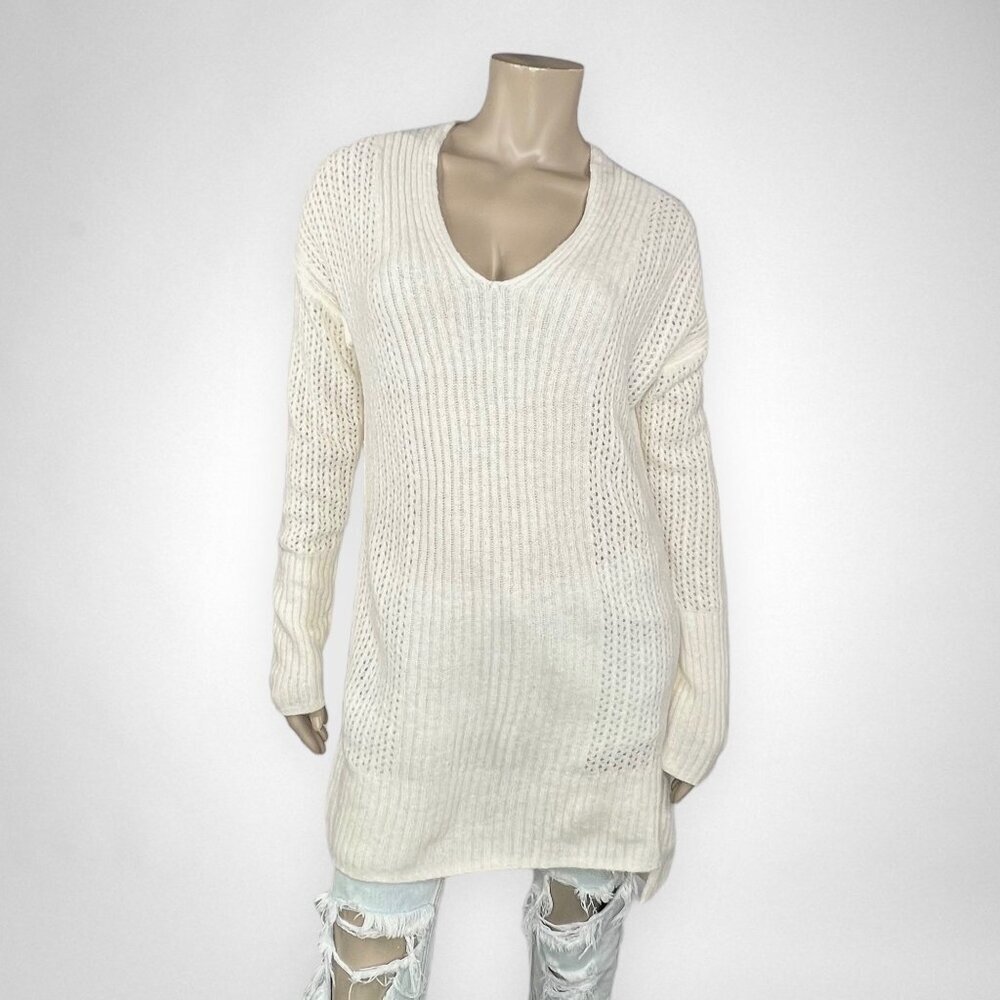 BANANA REPUBLIC‎ Small Oversized Lace Stitch Wool Tunic Sweater